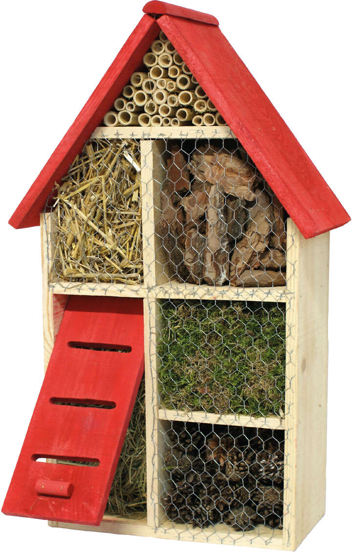 Insektenhotel mit rotem Dach Insektenhotel mit rotem Dach